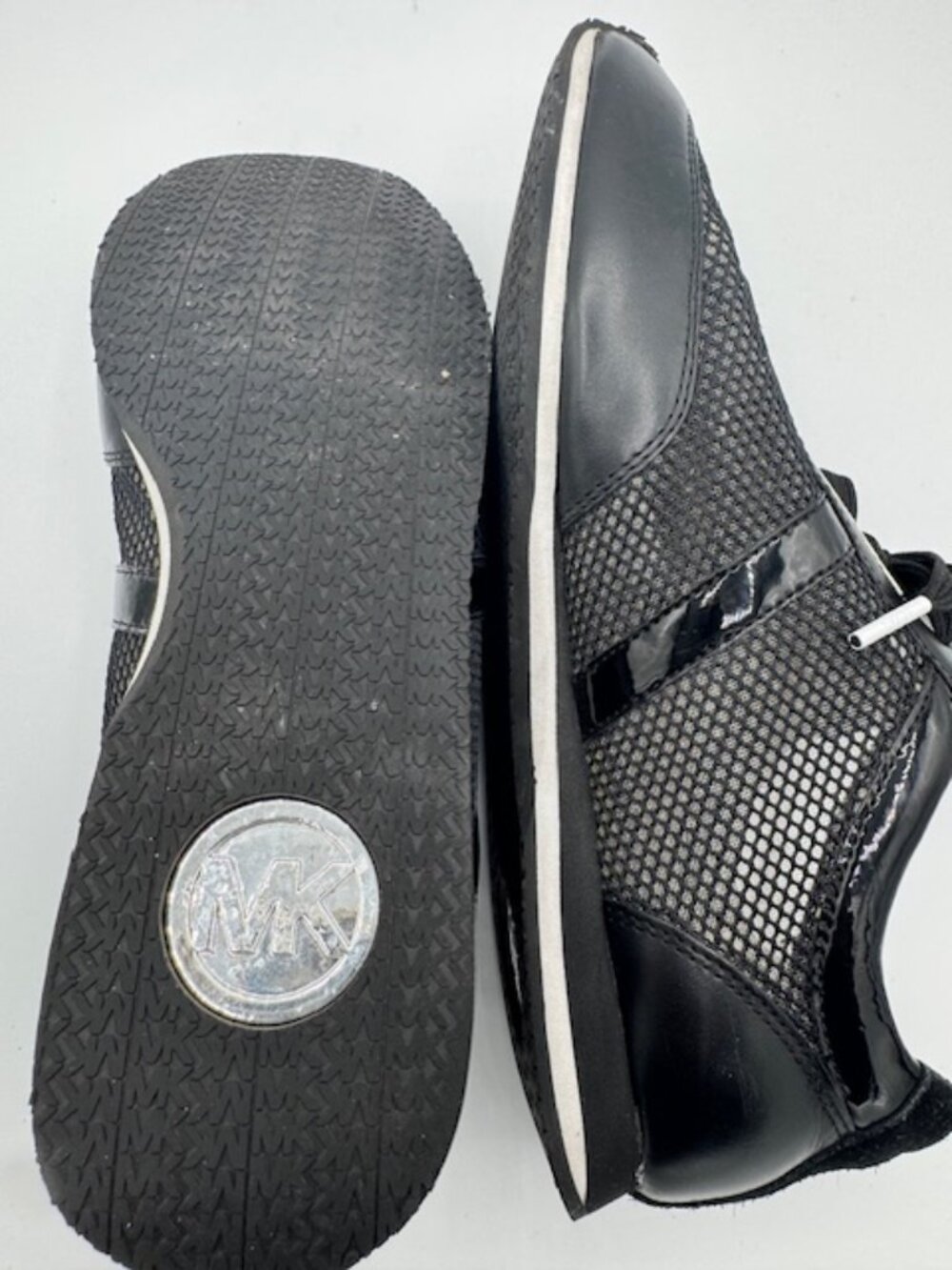 Michael Kors Black Leather and Mesh Sneakers Women's 10 - Picture 8 of 8